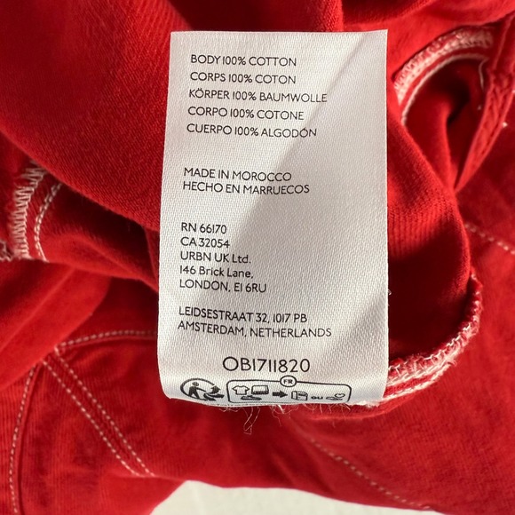 We The Free Red High Roller Cotton Utility Overalls Jumpsuit XS - Picture 8 of 11